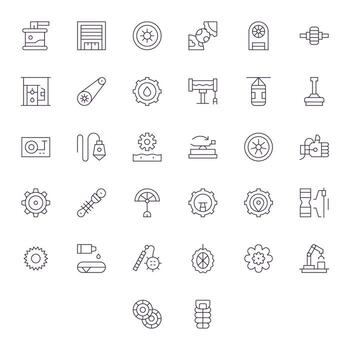 32 Thin Line Pixel Optimized Retina Ready Icons from Mechanism Suite vector