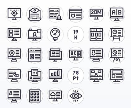 28 Display Perfect Bold Line Icons from Data Display Collection vector