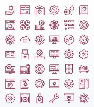 configuración gráficos presentando 42 regular línea monitor Perfecto 128x128 diseños vector