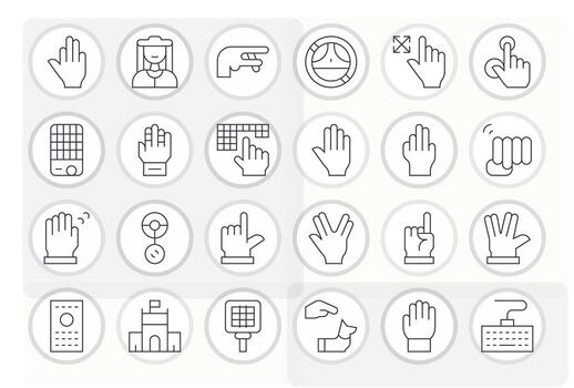 mando exhaustivo haz con 24 editable Delgado línea 64 x 64 íconos vector