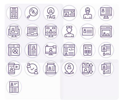 usuario datos 128x128 icono paquete con 25 regular línea editable elementos vector