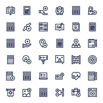 negrita línea monitor Perfecto íconos desde añadir conjunto con 36 retina Listo íconos vector