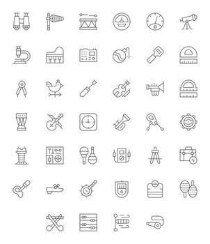 40 Thin Line Pixel Optimized High Resolution Icons from Instrument Suite vector