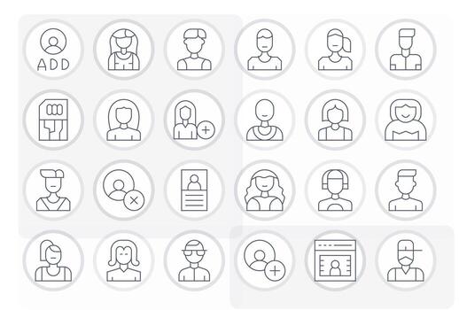 24 Thin Line Display Perfect Icons tailored for Subscriber 256x256 interface vector