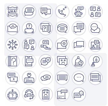 35 Regular Line Display Perfect 128x128 Icons from Support Request Suite vector