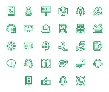28 256x256 Bold Line Icons optimized for Support Center Display Perfect display vector
