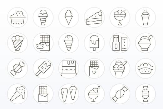 Chocolate Icon Arsenal with 24 256x256 Thin Line Pixel Optimized designs vector
