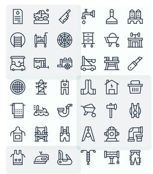 Utility Ultimate Package with 42 Retina Ready Regular Line Pixel Optimized Icons vector