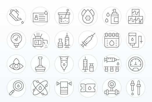 24 Icons for Fluid optimized in Display Perfect 256x256 Thin Line resolution vector