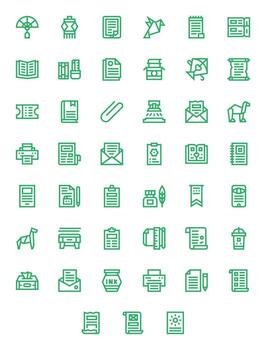 Bold Line Display Perfect Icons from Paper Set with 45 High Resolution Icons vector