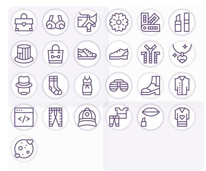 25 Pixel Aligned Regular Line Icons from Style Collection vector