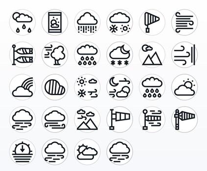 pronóstico icono icono repositorio conteniendo 28 negrita línea 128x128 píxel alineado gráficos vector