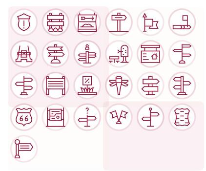 25 Regular Line Icons designed for Signpost in 64x64 Editable format vector
