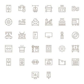 Loading Icon Toolkit featuring 32 Pixel Optimized 64x64 Thin Line elements vector