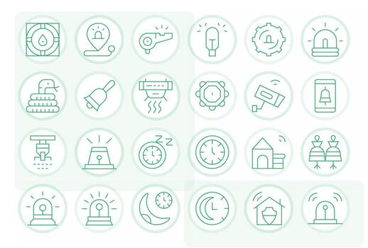 Alarm Icon Library with 24 Thin Line High Resolution Display Perfect Designs vector