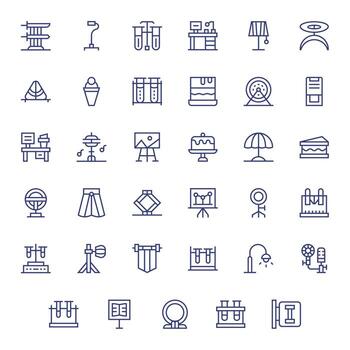 estar moderno colección con 35 regular línea alto resolución píxel optimizado íconos vector