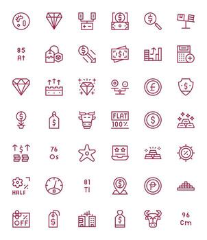 Value Icon Arsenal with 42 High Resolution Regular Line Display Perfect designs vector
