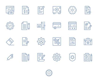 25 Pixel Aligned Icons themed around Modify in 64x64 Regular Line format vector