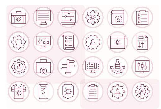 Options Pixel Aligned Set with 24 Retina Ready Thin Line Icons vector