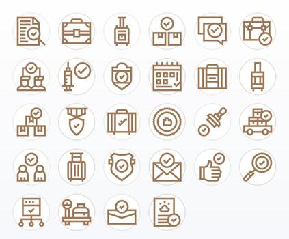 28 High Resolution Bold Line PIXEL Perfect Icons for Checked Projects vector