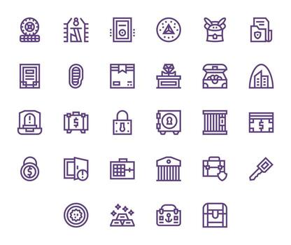 Vault Graphics featuring 28 Bold Line Pixel Aligned High Resolution Designs vector