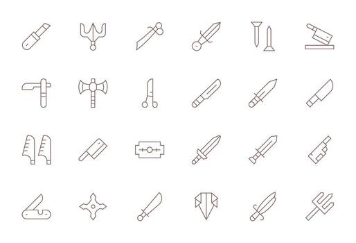 24 Thin Line Grid Fitted Designs for Sharp 128x128 Icons vector