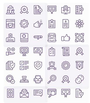 42 Regular Line Icons from Validation in Retina Ready Pixel Aligned Quality vector