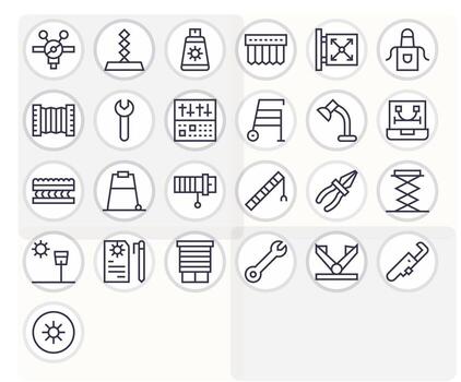 25 Regular Line Icons for Adjustable in crisp 256x256 Editable resolution vector