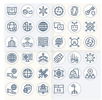 35 regular línea píxel optimizado vectores para red tema