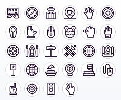 Navigation Graphics featuring 28 Bold Line Grid Fitted High Resolution Designs vector