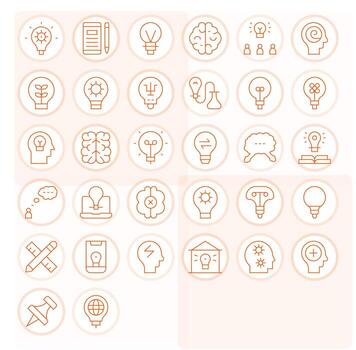 Idea Professional Set with 32 Thin Line Pixel Aligned High Resolution Icons vector