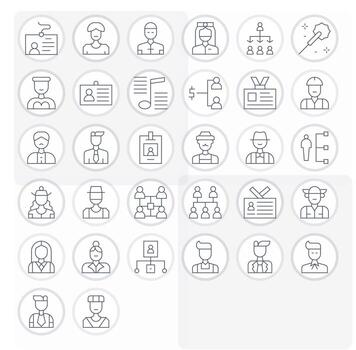 32 Thin Line Pixel Optimized Icons crafted for Staff High Resolution applications vector
