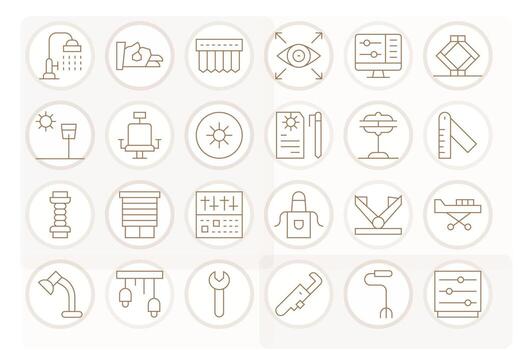 ajustable icono repositorio conteniendo 24 Delgado línea alto resolución editable gráficos vector