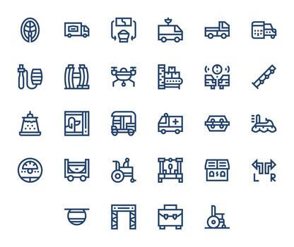 Transport Icon Repository containing 28 Bold Line High Resolution Pixel Aligned graphics vector