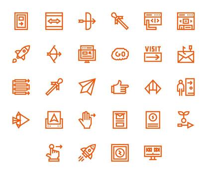 28 Icons for Forward optimized in Pixel Optimized 128x128 Bold Line resolution vector