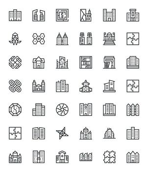 42 regular línea píxel Perfecto íconos para complejo gráficos vector