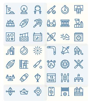 42 Regular Line Display Perfect Icons for Activity Graphics vector