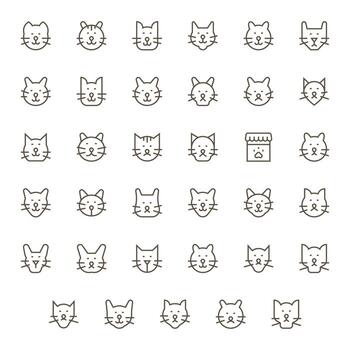 35 256x256 Display Perfect Icons for Feline in Regular Line Theme vector