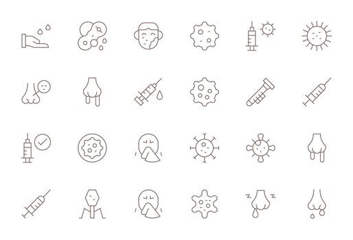 Flu Icon Toolkit featuring 24 Editable 128x128 Thin Line elements vector