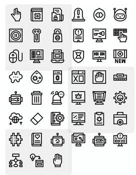 software último paquete con 45 alto resolución negrita línea editable íconos vector