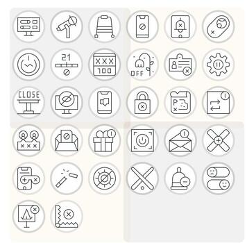 32 Icons for Disable optimized in Pixel Optimized High Resolution Thin Line resolution vector