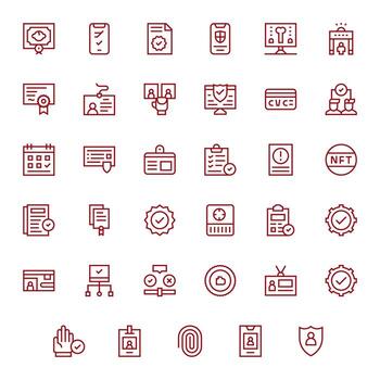 verificación exhaustivo haz con 35 píxel Perfecto regular línea 128x128 íconos vector