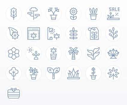 25 Icons for Leafy featuring High Resolution Pixel Aligned Regular Line Graphics vector