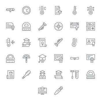 32 Delgado línea íconos diseñado para la licenciatura en 128x128 editable formato vector