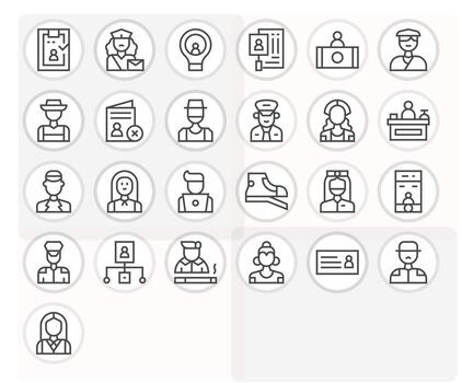 Employee Complete Package with 25 High Resolution Regular Line Display Perfect Icons vector