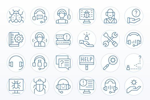 24 Display Perfect Thin Line Icons from Technical Support Collection vector
