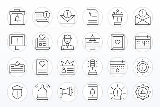 24 Thin Line Display Perfect 128x128 Icons from Important Suite vector