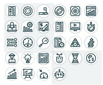 Progress Bar Icon Set with 28 Bold Line Retina Ready Display Perfect Graphics vector