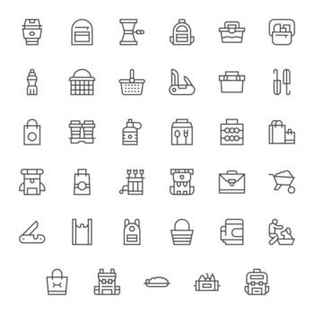 35 Regular Line Grid Fitted Icons tailored for Carry High Resolution interface vector
