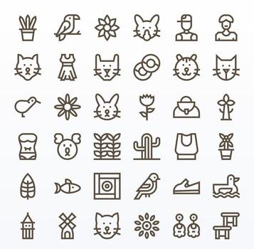 36 Bold Line Icons from Simple Design in High Resolution Detail Enhanced Quality vector